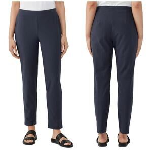 Eileen Fisher NWOT Washable Crepe Slim Ankle Pant Gray Size M Packable Stretch